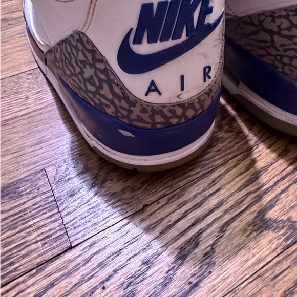 Nike Air Jordan 3 Retro OG "True Blue" in white leather Size 13 - Picture 9 of 11